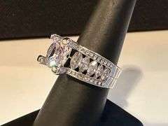 Beautiful14 Kt. White Gold Plated Simulated Diamond Ring