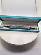 Turquoise Bracelet in Handwoven Fabric