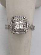 CERTIFIED LADIES 14K WHITE GOLD AND DIAMOND RING