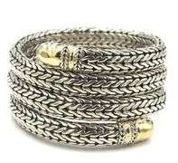 John Hardy 2 tone Palu Coil wrap bangle bracelet