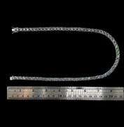 Huge Sparkling 69 Cttw Steel Blue Gray Fire Moissanite White Gold Plate Tennis Necklace