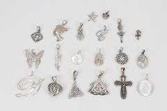 Sterling Silver Pendant Assortment Various Sizes & Styles (20 Pendant Lot)