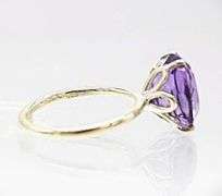 Beautiful 6.5 Ct Natural Purple Amethyst Solid Sterling Rose Cut Ring