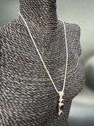 .925 Sterling Silver Garnet Pendant w/ 18" Italian Round Box Chain