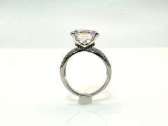 Stunning 14 kt. White Gold Plate 5 Ct Rose Cut Azotic Topaz Ring