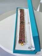Sterling Silver Polychromatic Tourmaline Bracelet with Diamonds
