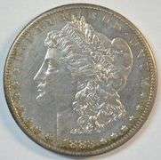 Real flashy 1883-S Morgan Silver Dollar in AU, cleaned. Full strike