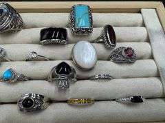 .925 Sterling Silver Curated 20 Ring Lot Various Sizes & Styles