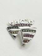 14KT White Gold Saliboat Aloha Brooch