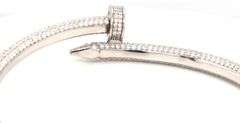 925 Sterling silver cubic zirconia nail bangle bracelet