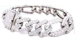 925 Sterling silver heavy link cubic zirconia bracelet
