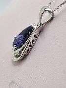 Magnificent Tanzanite Pendent in Silver – GGA Certified, size:18