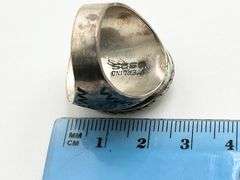 925 Sterling Vintage Natural Turquoise Silver Vintage Native American Featuring Crossed Arrows Stamp