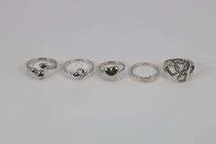 .925 Sterling SIlver Heart Rings (Lot of 30 Rings) Various Sizes & Styles