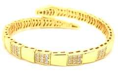 925 Sterling silver cubic zirconia snake cuff bangle