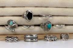 Sterling Silver .925 Curated Lot of 10 Rings Various Sizes & Styles