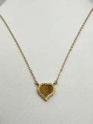 12KT Yellow Gold Filled Tiger Eye Heart Necklace