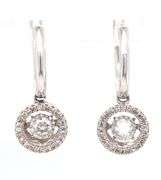 Attractive 14K WG Diamond Halo Earring & Pendant Suite