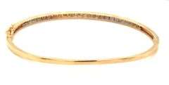 10kt Yellow gold 0.55ctw round brilliant cut and baguette bangle bracelet