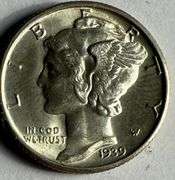 1939 D Full Bands Choice BU Mercury Dime