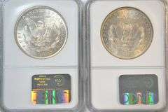 Near Gem BU 1883-O & 1884-O Morgan Silver Dollars. NGC MS64