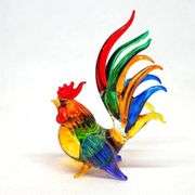 Handcrafted Solid Glass Rooster