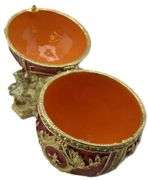 Royal Imperial Red Russian Fabergé Egg Replica with Red Carriage