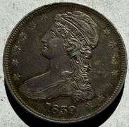 Sharp Near Unc 1839 Reeded Edge Half