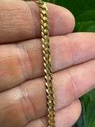 10k Yellow Gold Solid Curb Chain 3.5mm Link Necklace 22"