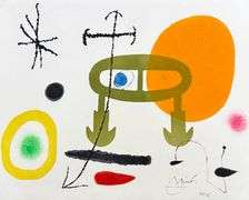 Investment Rare Joan Miro Hand-Signed Original Color Etching Joan Miro Les sentiers de la creation -