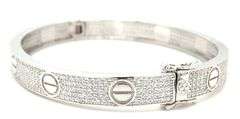 925 Sterling silver cubic zirconia love bangle