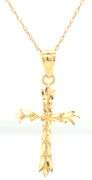 14kt Yellow gold cross pendant on chain