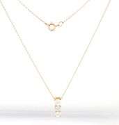 14kt Yellow gold 0.35ctw diamond journey 3 stone pendant on chain