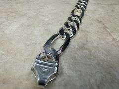 Men's 11.2mm .925 Sterling Silver Heavy Pave Figaro Chain Cuban Link Italy Bracelet 9"