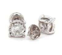 10kt White gold 1ctw diamond stud earrings