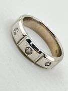 14KT White Gold 6mm Square Shape Diamond Section Band