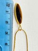 14KT Yellow Gold Filled Drop Tiger Eye Pendant Necklace