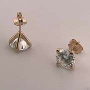 BRAND NEW 2.60 CARATS LAB GROWN DIAMOND STUDS. 14K YELLOW GOLD