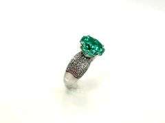 Breathtaking 14 kt White Gold Plate 5 Ct Simulated Paraiba Ring