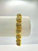 Beautiful 14 Kt Yellow Gold Plated Heart Bracelet