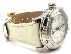 Glam Rock white dial watch with leather strap