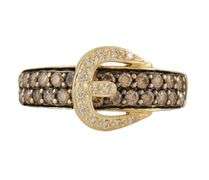 Le Vian 0.75ctw White and Chocolate Diamond Belt Buckle Ring in 14K