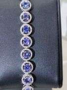 Silver Tanzanite Bracelet with Diamond accents