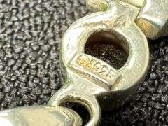 .925 Sterling Silver Garnet Pendant w/ 18" Italian Round Box Chain