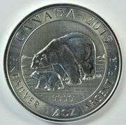Super 2015 Gem BU 1.5 oz pure Silver Polar Bear & Cub
