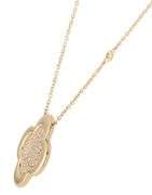 New 0.51ctw Pave Diamond Clover Shaped Frame Pendant Necklace in 14K