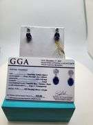Magnificent pair earring of Tanzanite in Silver – GGA Certified