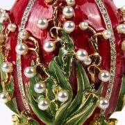 Red Lily of the Valley Fabergé Egg Replica – Perfect Easter or Collectible Gift