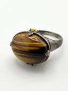 925 Sterling Silver Oval Shape Tiger Eye Ring