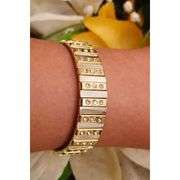 24KT Gold Electroplated Bracelet with Swarovski Crystals